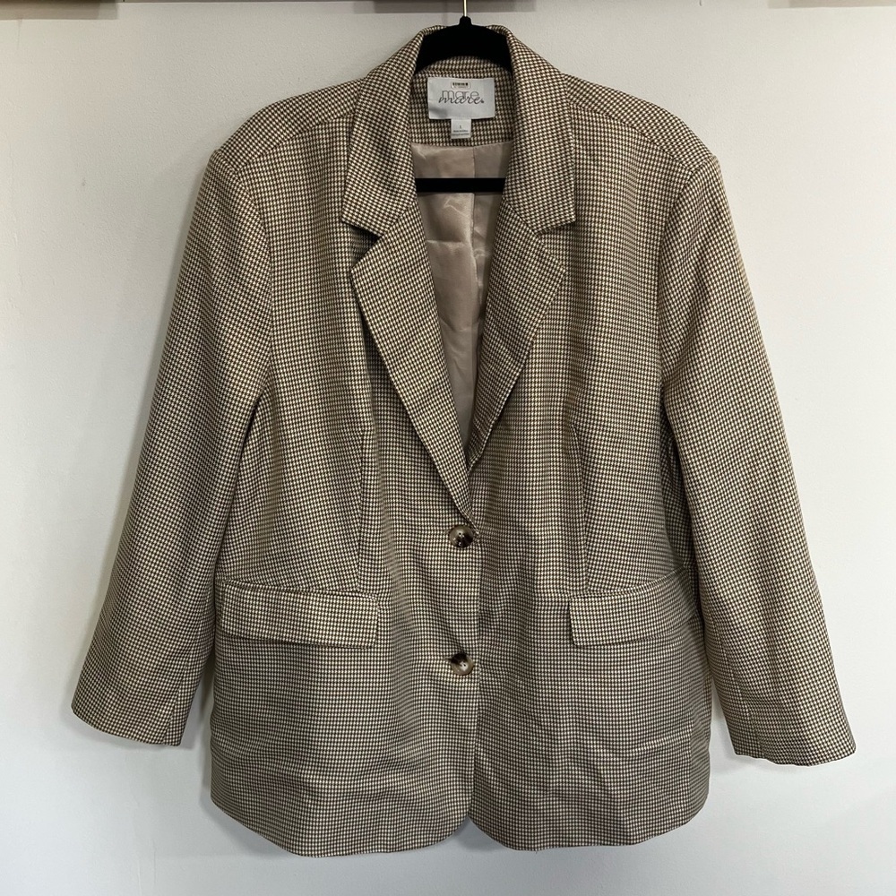 Mare Mare x Anthropologie Oversized Houndstooth Blazer Jacket